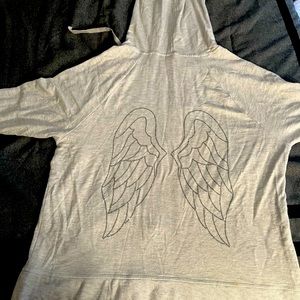 Victoria’s Secret Grey angel wing zip up sweater